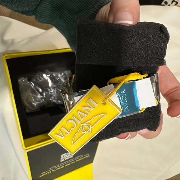 Invicta Stainless Steel Watch with Yellow Accents - Picture 2 of 5